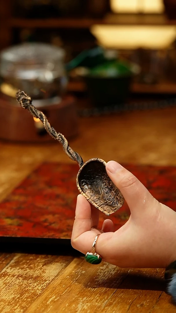 【闪购商品】云龙茶勺/茶匙/古铜