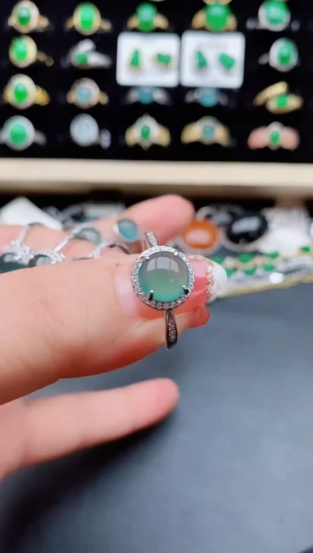 【闪购商品】翡翠戒指银S925镶嵌50800