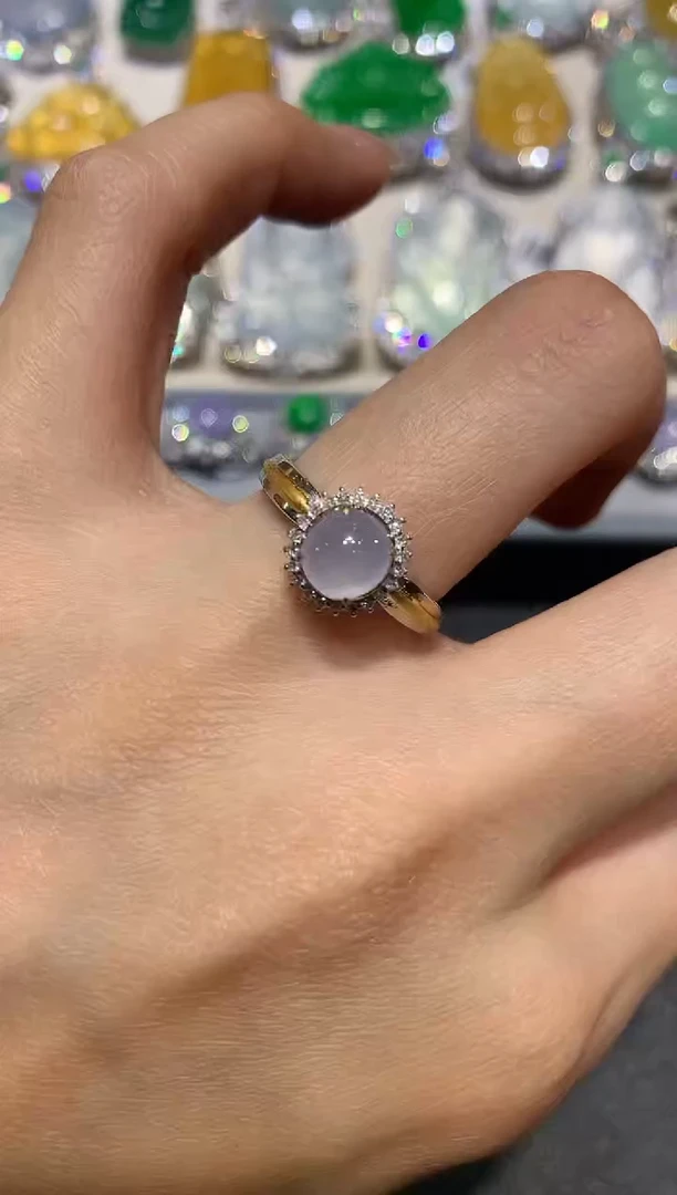 【闪购商品】翡翠戒指18K金镶嵌q63多样性一件发货