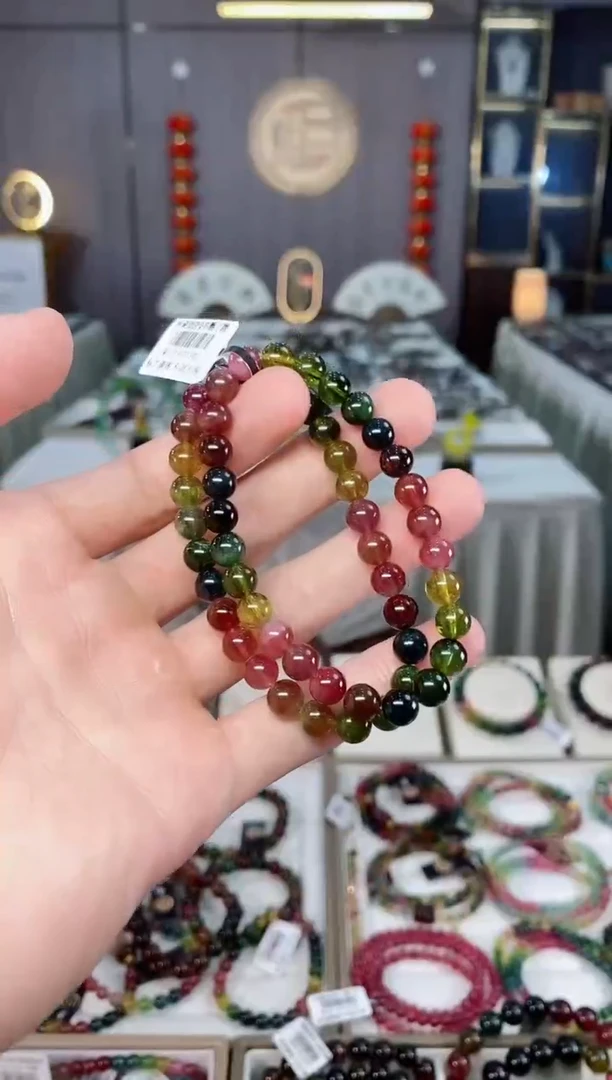 未镶嵌透体老矿碧玺单圈手串6mm+碧玺xion多样性发一条