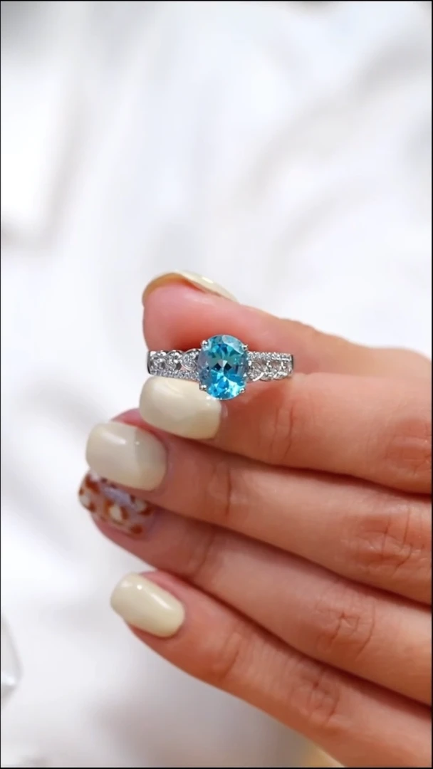 银S925镶嵌托帕石戒指014