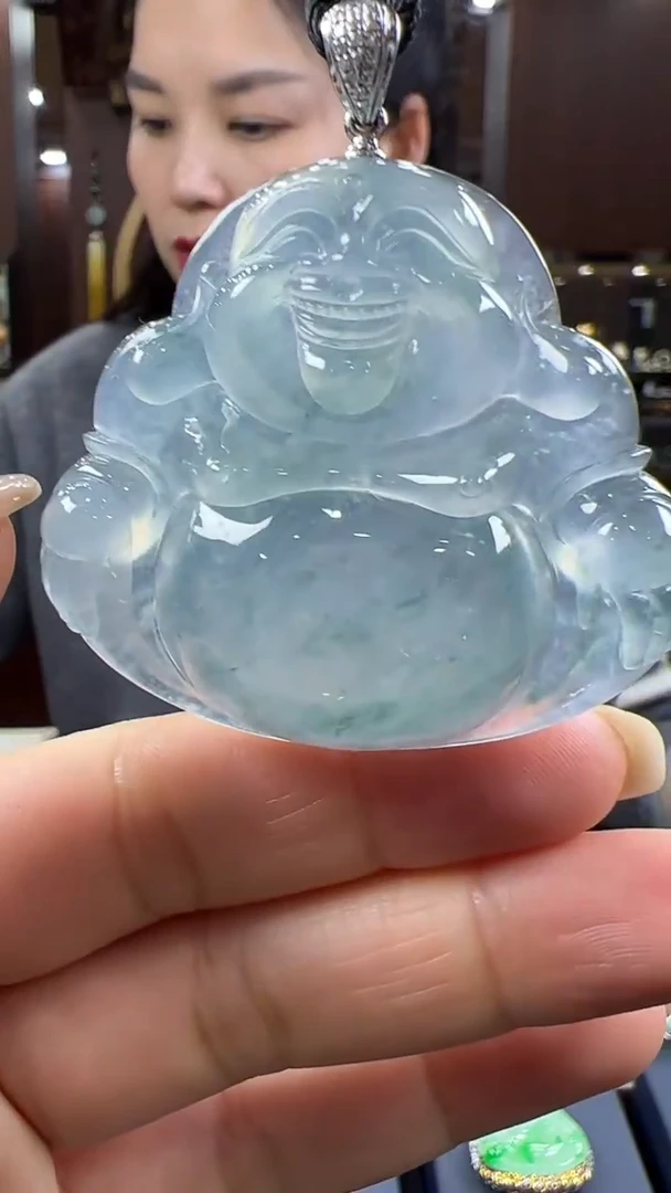 【闪购商品】翡翠挂件18K金镶嵌佛公