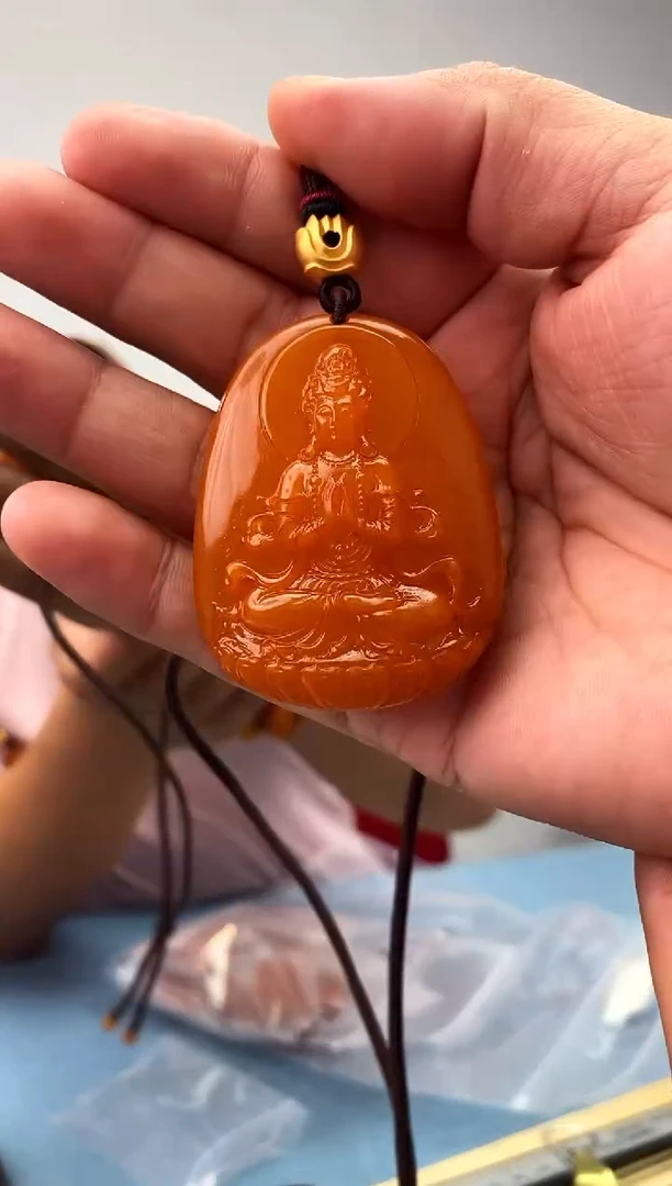 未镶嵌蜜蜡珠宝奇石假一罚十，观音发一件