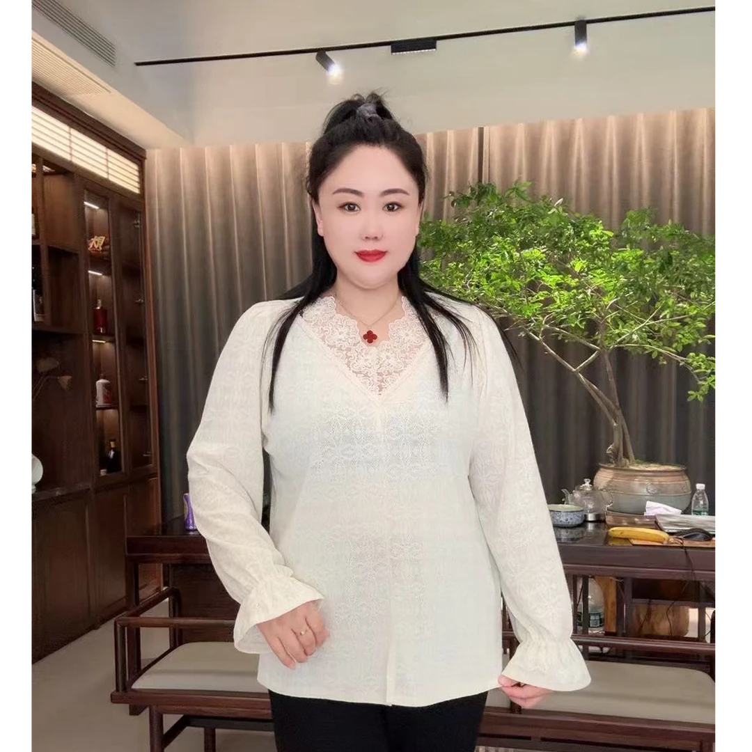 2025早秋新款时尚洋气V领法式撞色拼接遮肉显瘦上衣