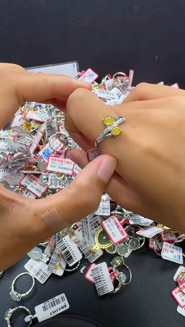 翡翠戒指银S925镶嵌戒指255