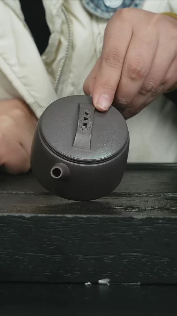 【闪购商品】紫砂茶壶天青光素汉瓦