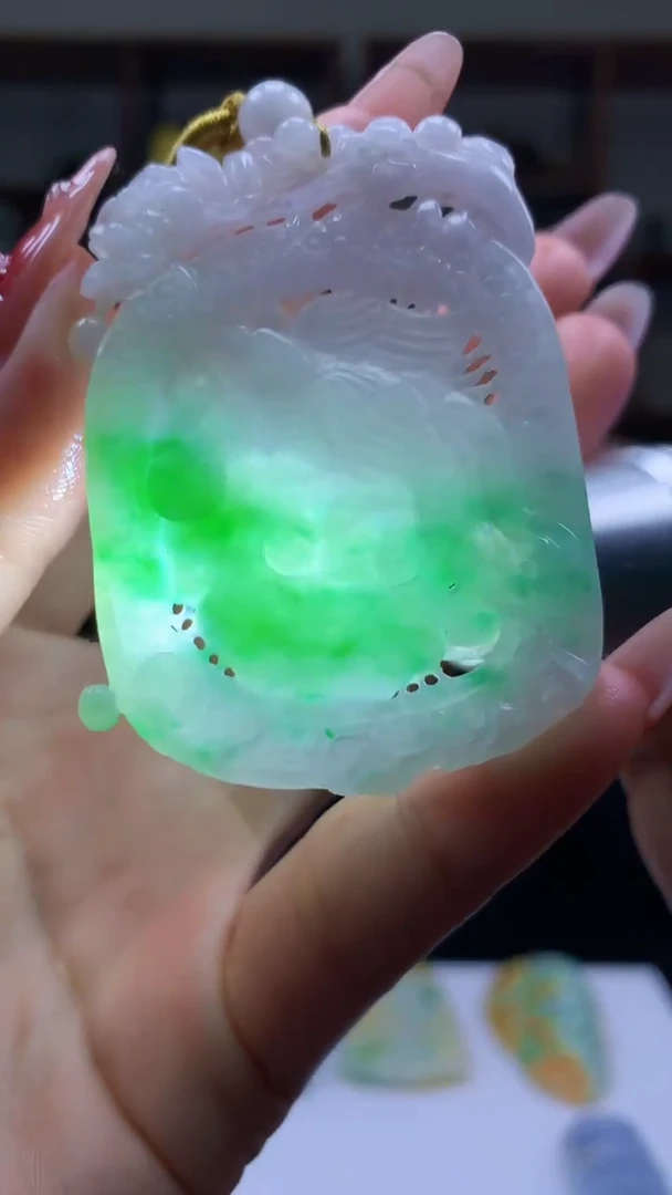 【闪购商品】定制翡翠未镶嵌1071ry-毛货挂件