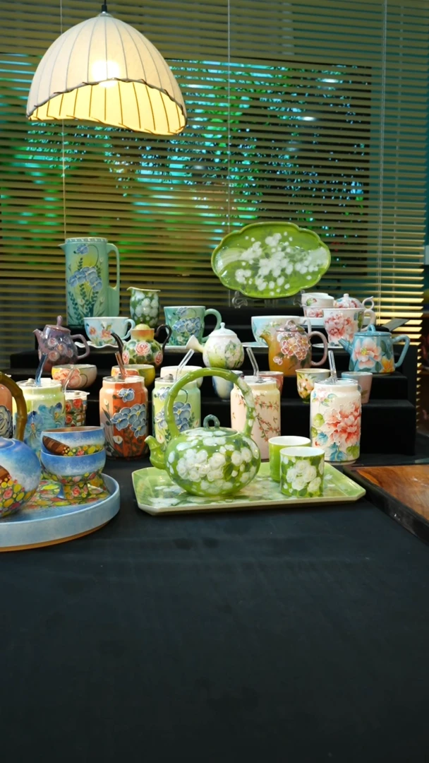 杯九*手绘心瓷陶瓷浮力四件套