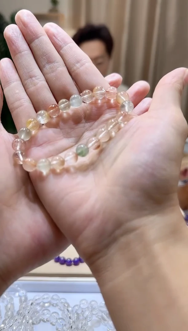 水晶手链未镶嵌 天然彩兔毛8【多样性发其一】