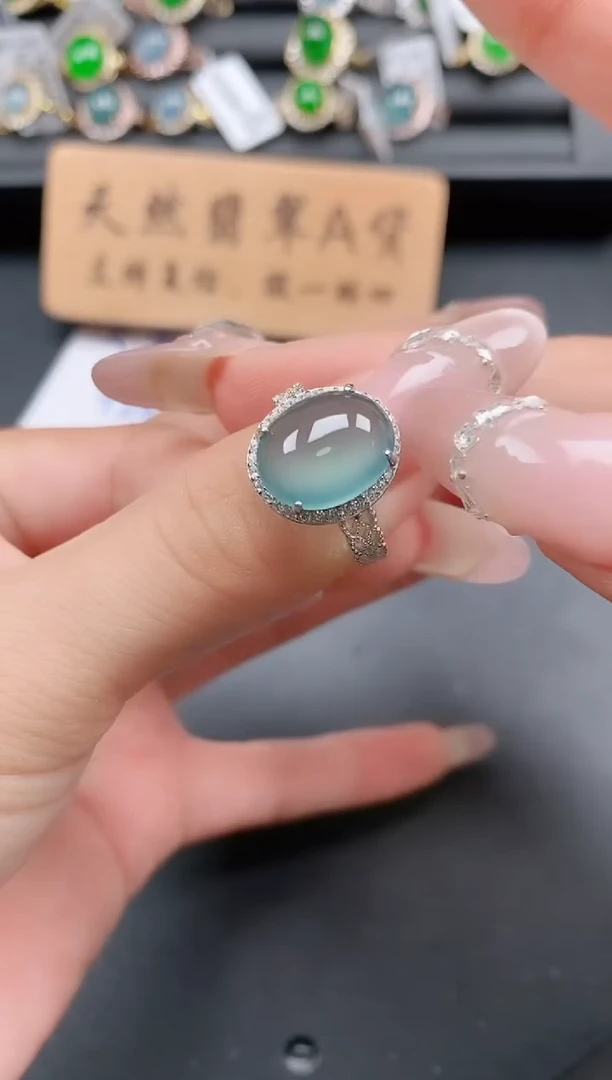 银S925镶嵌戒指翡翠111