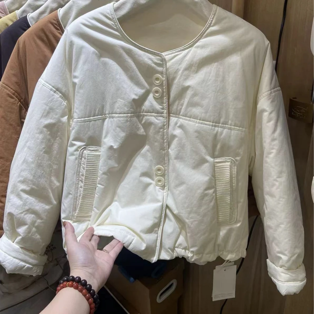 0017 圆领短款棉衣棉服女冬季轻薄气质棉外套