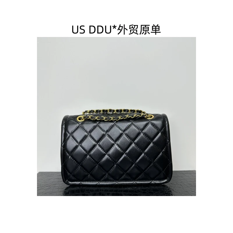 A18 黑色口盖菱格纹豆腐女包H6003/H001