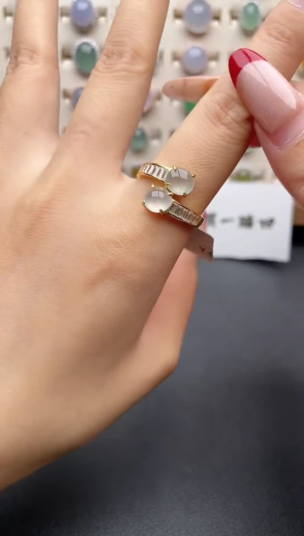 【闪购商品】翡翠戒指银S925镶嵌一物一证一礼盒