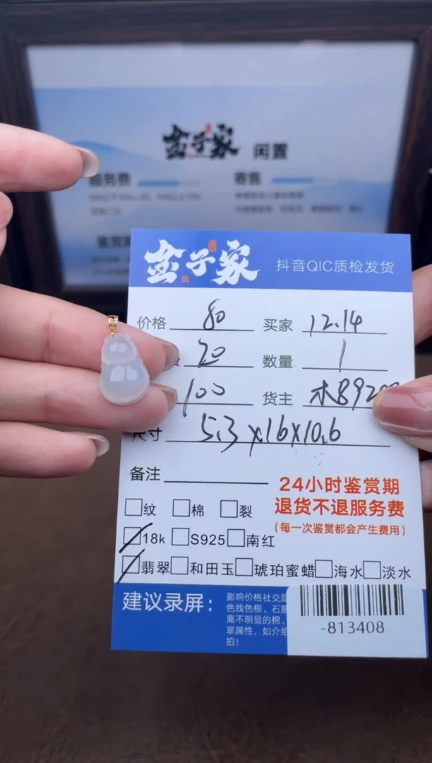 颈饰18K金镶嵌翡翠多人-813408