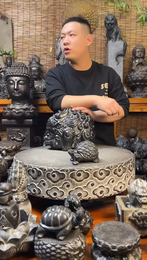 石材仇*荣小吸水兽天然青石雕刻