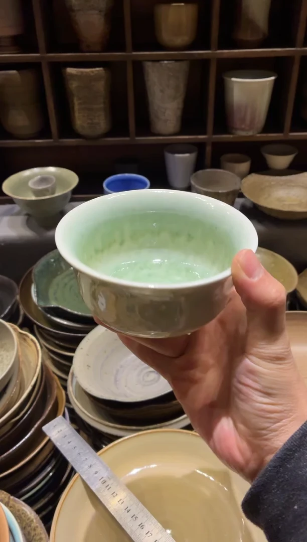 瓷快****o427绿色万福碗1个