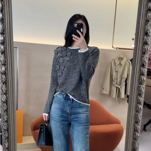 【艺术展】Mayya Plus麦芽定制秋冬韩版宽松圆领毛织上衣32537279