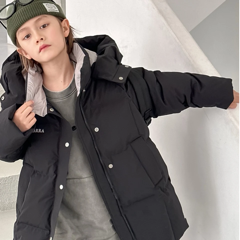 【MIDA】童装中长款拼色连帽潮流韩系慵懒风L9809