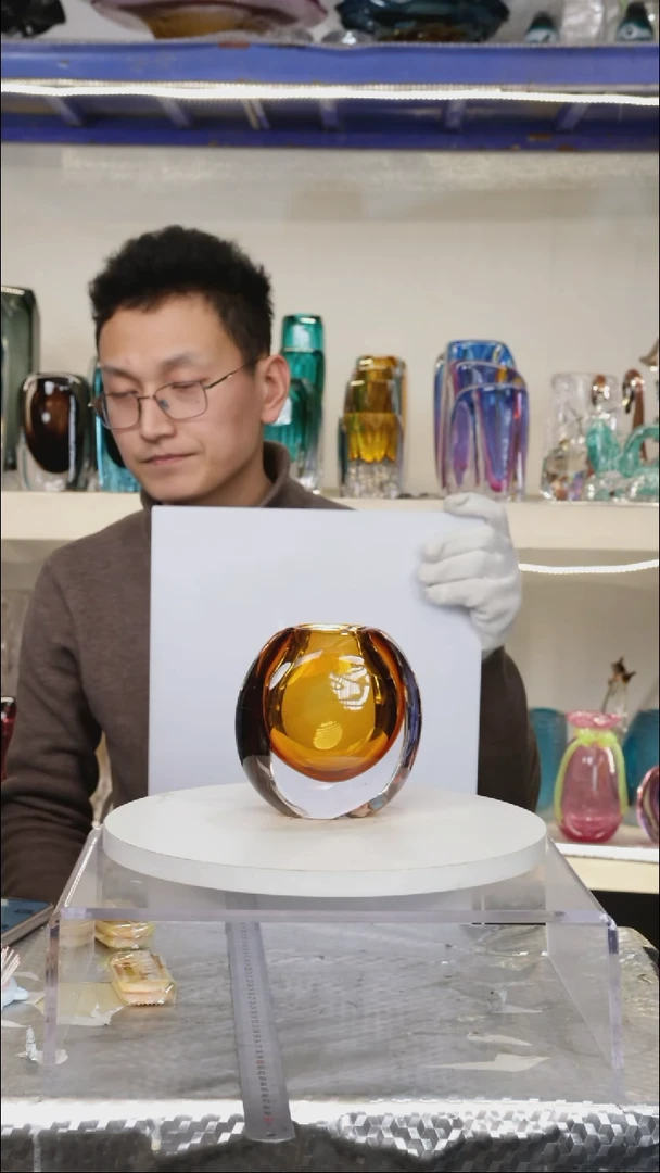 【闪购商品】琉璃【幻彩】高13精品琉璃正常手工痕迹