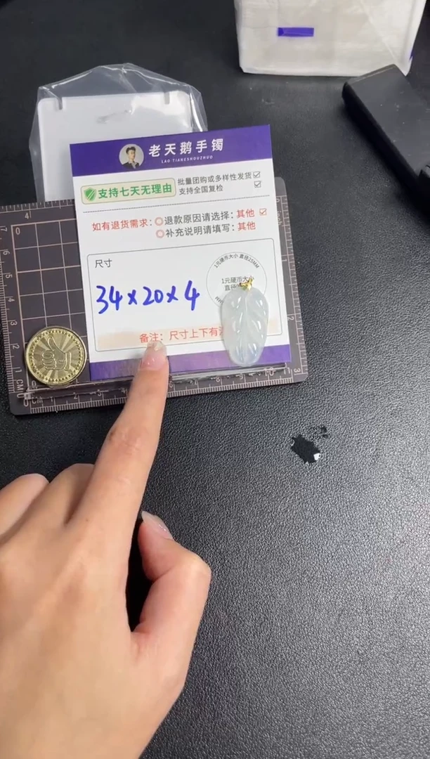18K金镶嵌挂件翡翠冰叶子FL15配绳/多样性发其一ZBCP