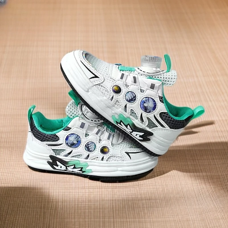 奥特曼2056春夏旋钮扣儿童透气单网鞋帅气男宝休闲舒适软底板鞋A