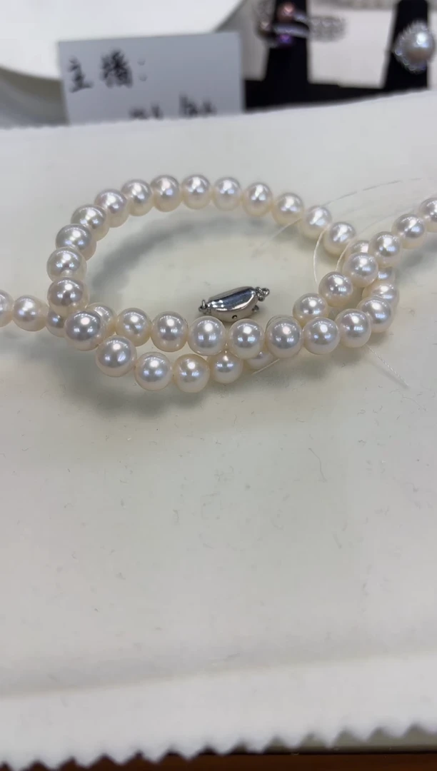 颈饰银S925镶嵌淡水珍珠7.5-8.5淡水无核珍珠项链