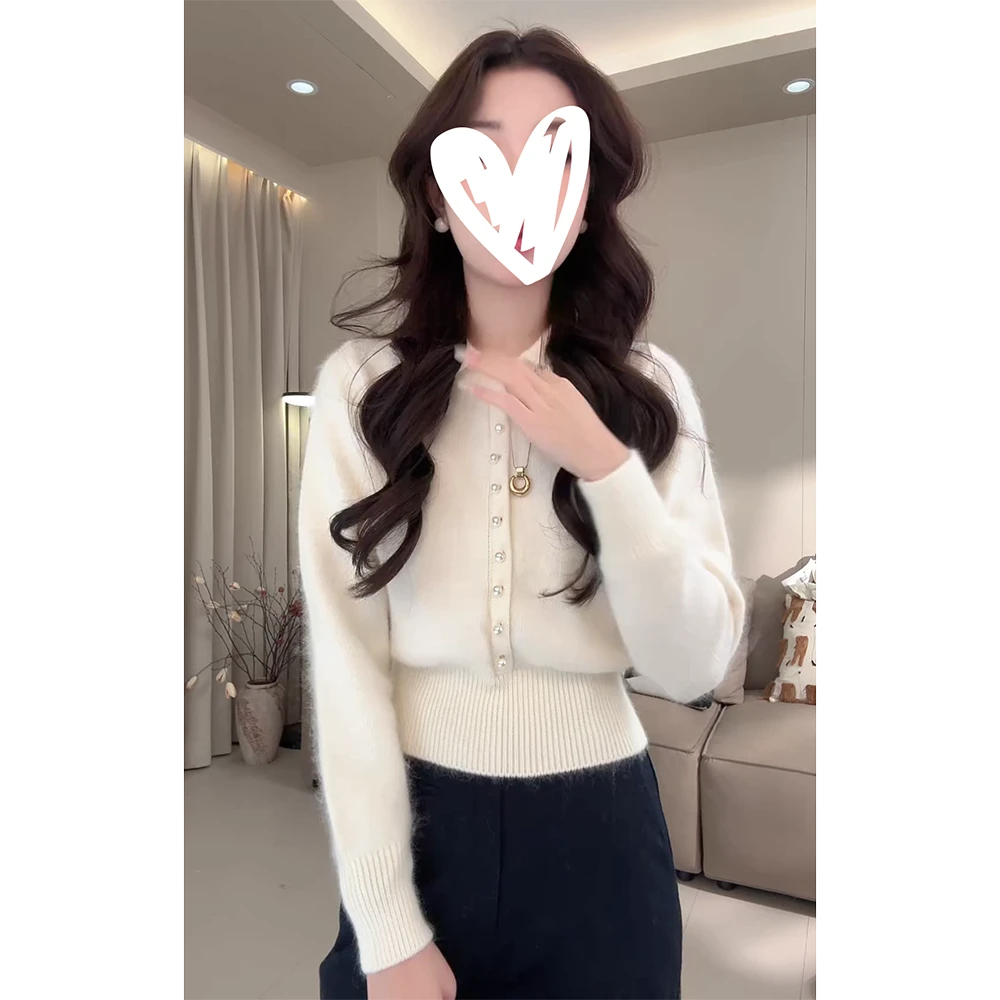 秋冬天新款翻领套头毛针织毛衣气质长袖百搭温柔感针织上衣C6514