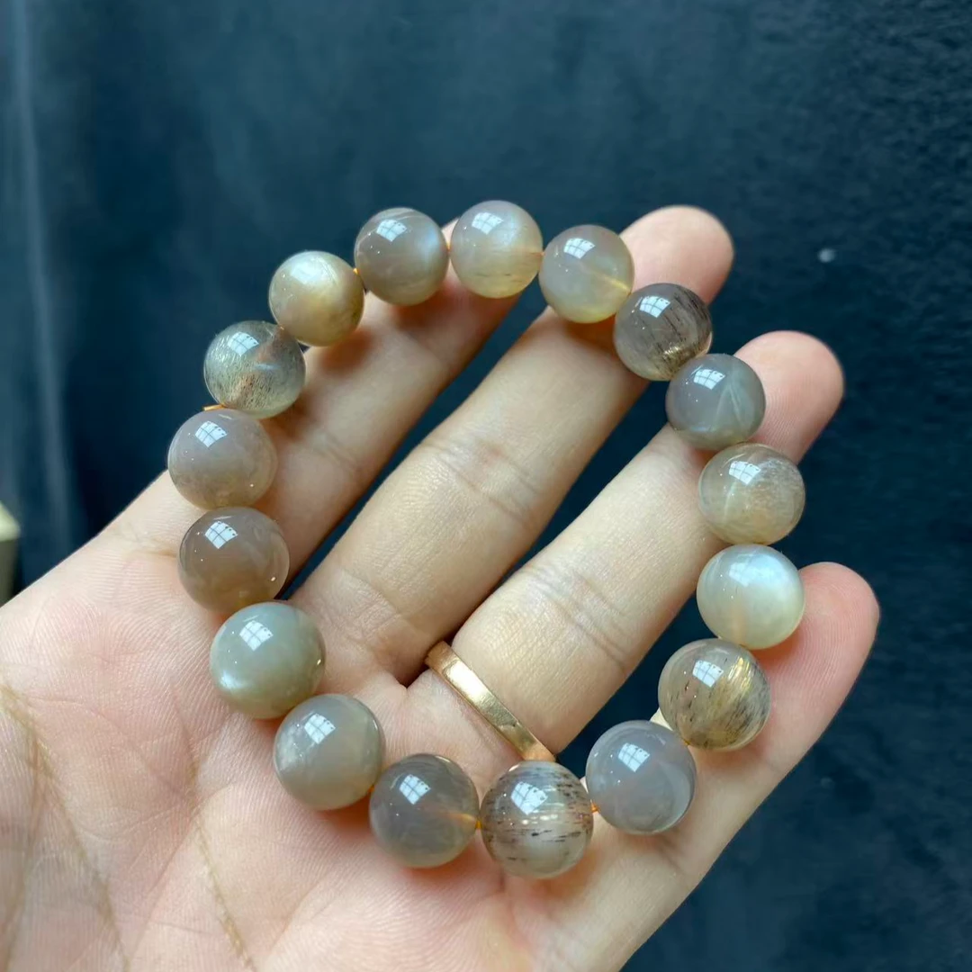 黑金骨干长石手串单圈多样性发其一