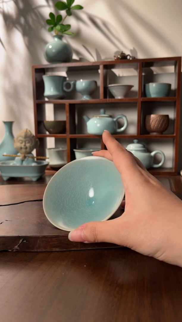 【闪购商品】杯清凉寺仿古釉色斗笠杯