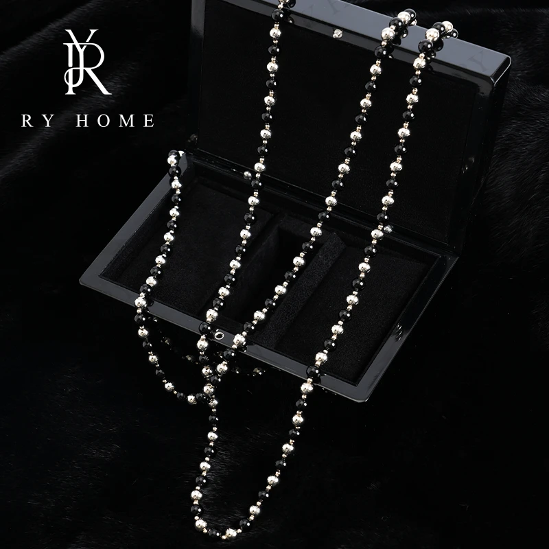 合金玻璃吊坠 【容雨RYHOME】设计款百搭长款项链243A1276