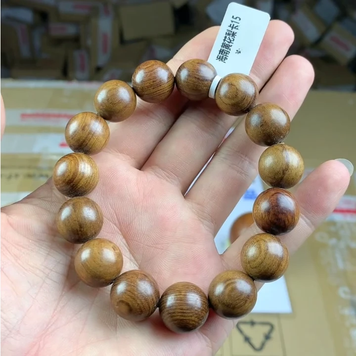黄花梨卡15单圈圆珠手串 A071