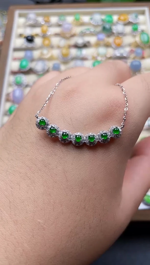 颈饰银S925镶嵌翡翠131