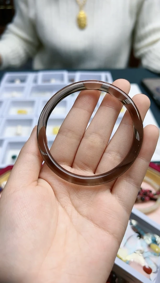 【闪购商品】黑曜岩手镯未镶嵌黑曜石54#手镯*1 ZD