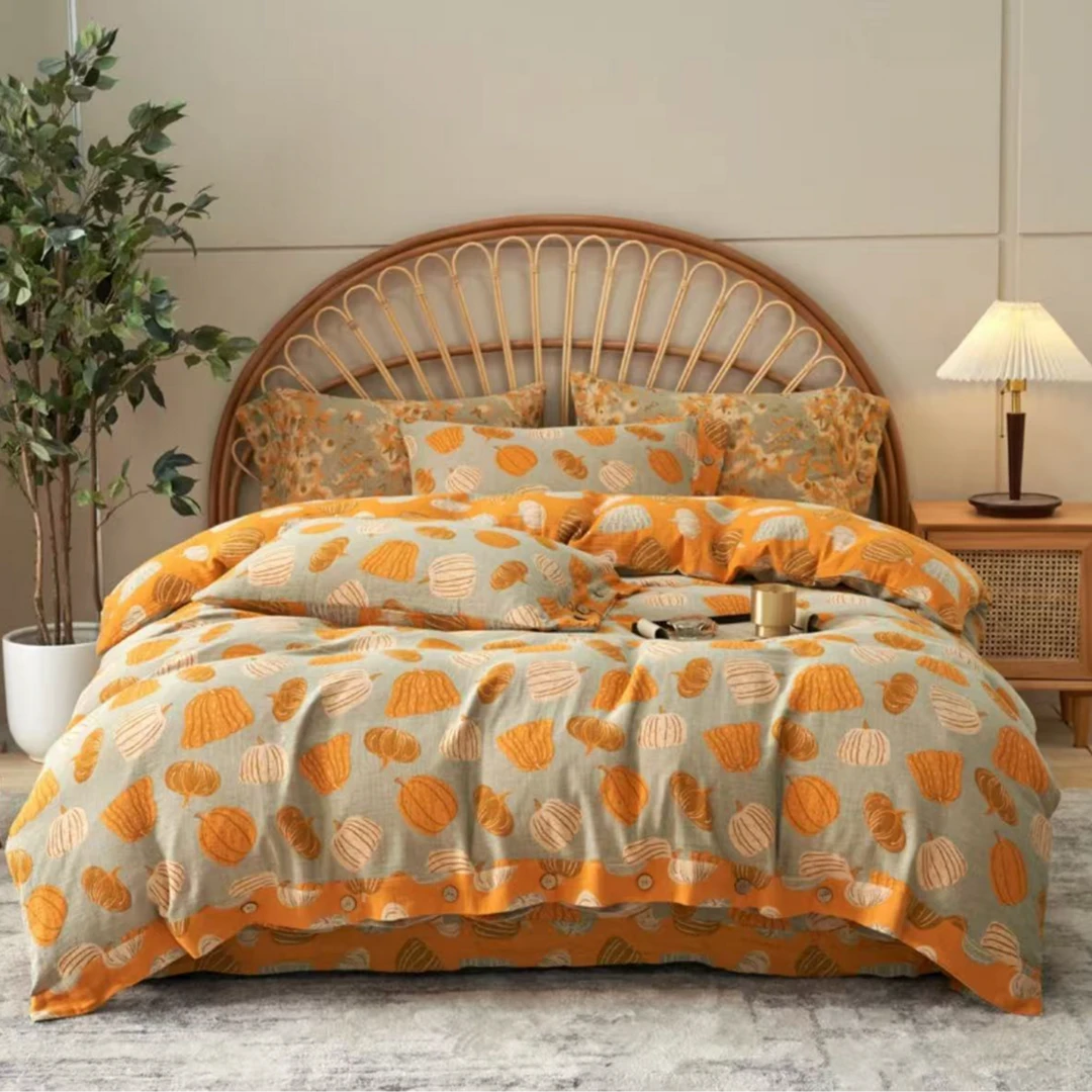 精品双层纱四件套--南瓜-4