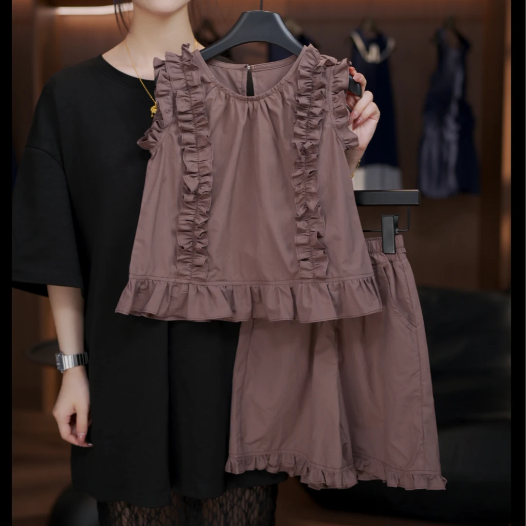 【Bufan】女童设计款套装两件高级纯棉夏季无袖女孩洋气儿童