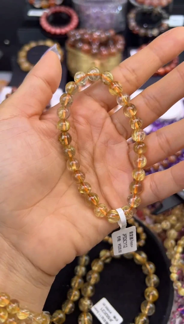 未镶嵌手串水晶金发晶7.6mm