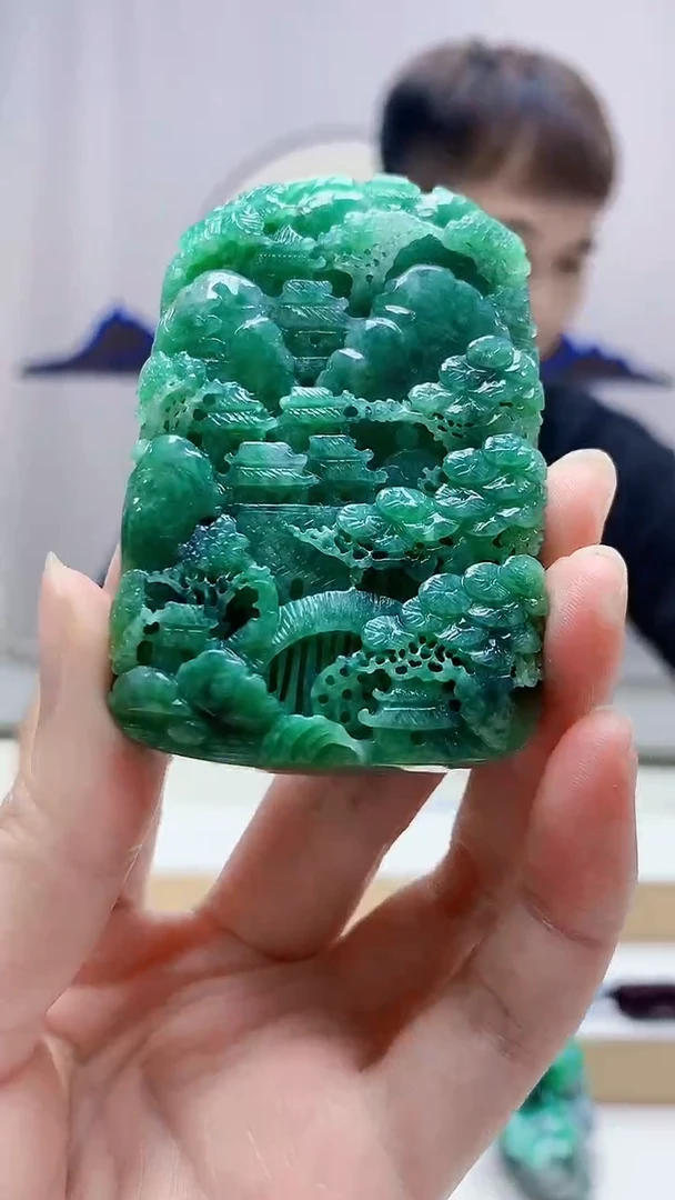 未镶嵌定制翡翠4868zm-毛货挂件山水74