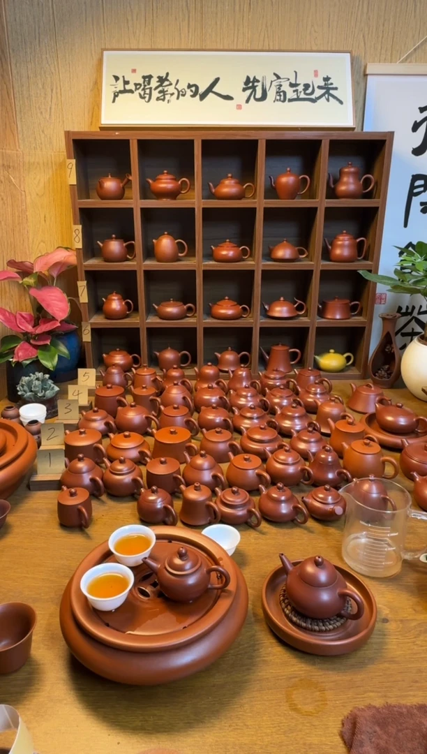 茶壶紫砂眼****鲜潮州朱泥壶水平50cc