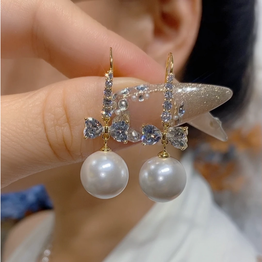 铜合金合成锆石耳饰 气质轻奢时尚百搭简约精致优雅素款T04