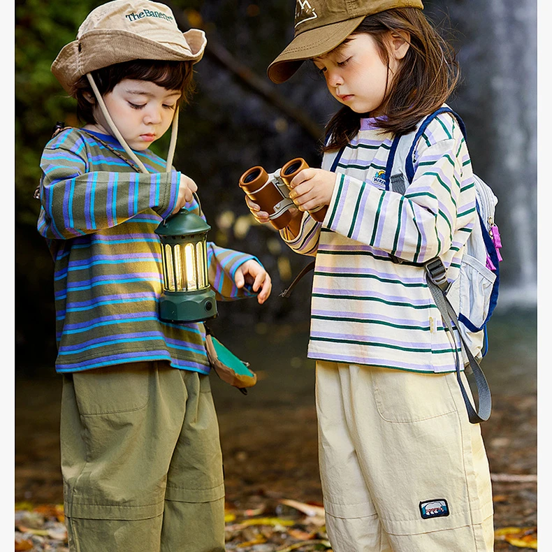 【现货】嘟嘟家百搭条纹新款简约基础款儿童T恤F4CCT031秋季