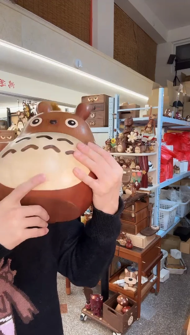 木瑕疵乌檀木超大龙猫