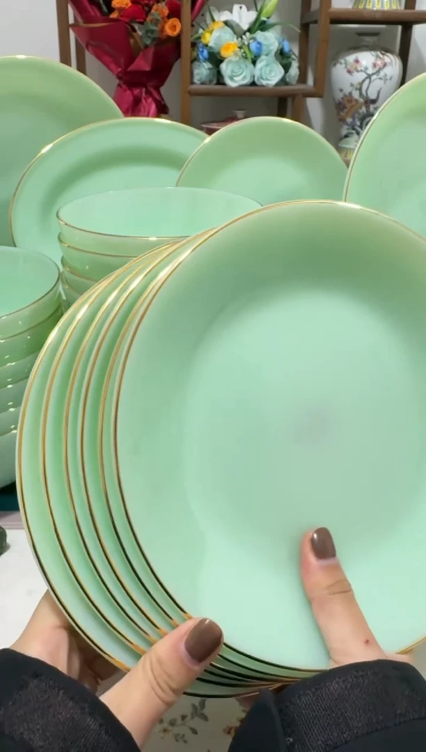 8英寸深盘6个  玉瓷【贝美】