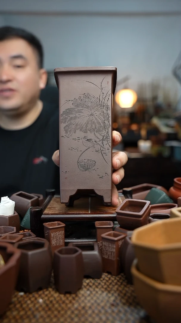 紫砂花盆陈*锦長木軒精品紫砂
