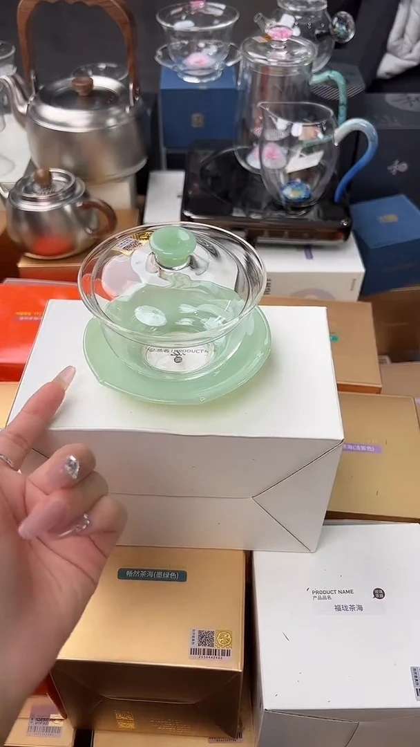 @@禾器沁莲盖碗浅玉色