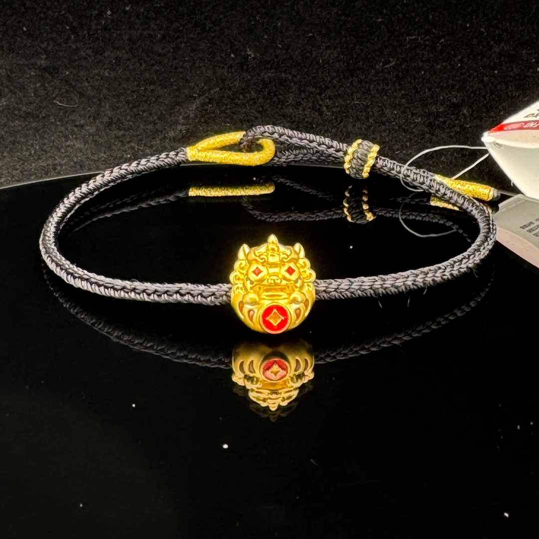 金邮送福 足金抱财貔貅珐琅工艺0.47g