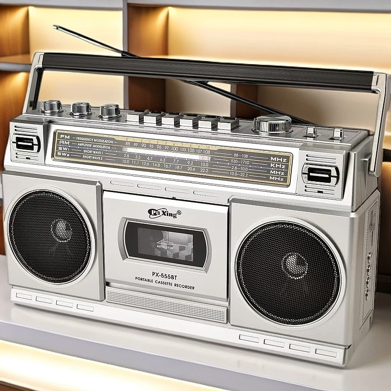 复古怀旧磁带机录音机卡带机收音机蓝牙插卡音箱充电户外音响