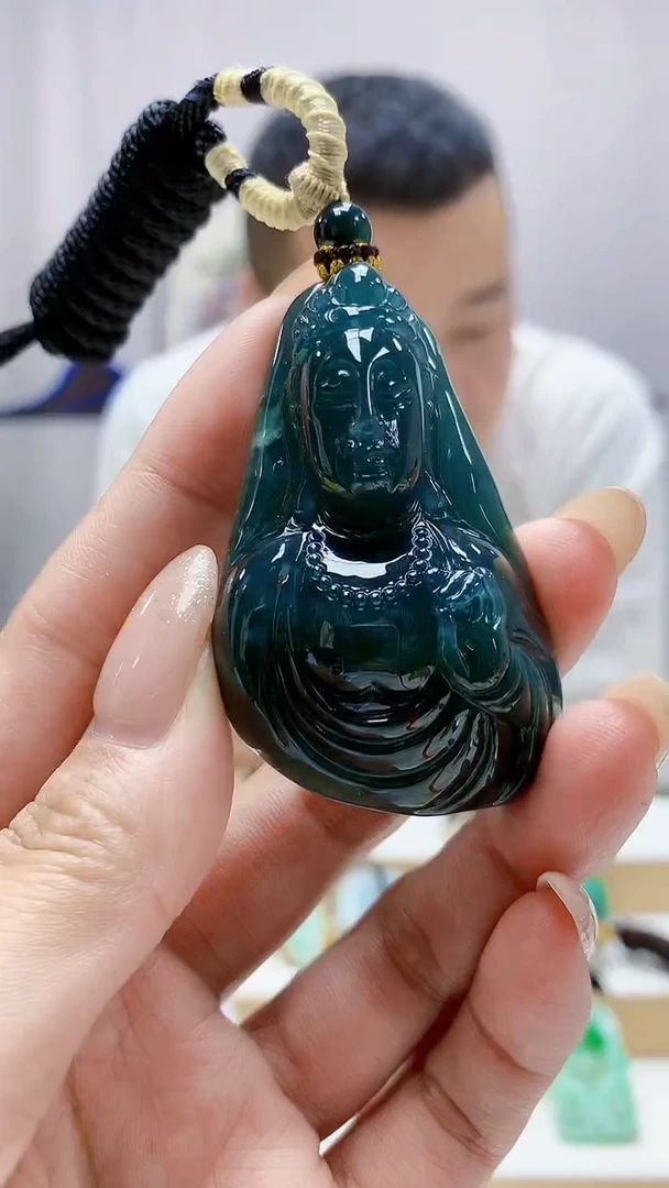 未镶嵌定制翡翠盛***理4898MM-毛货挂件