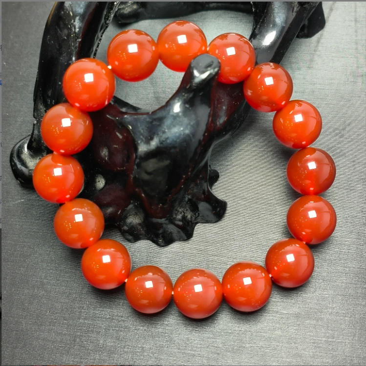 S1815（玉姐珠宝）牛血红玛瑙玉红手串-卡11左右-送礼佳品-