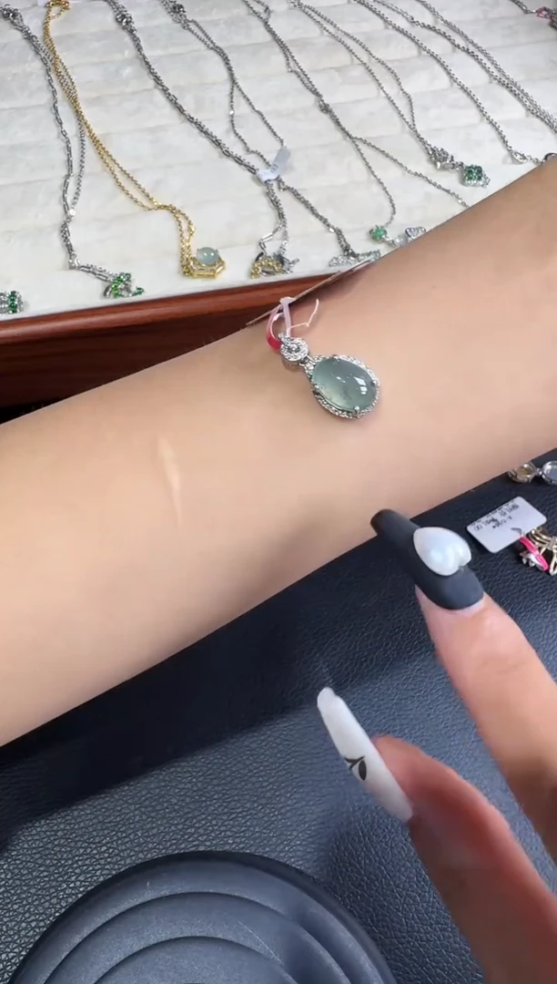 翡翠戒指银S925镶嵌戒指177