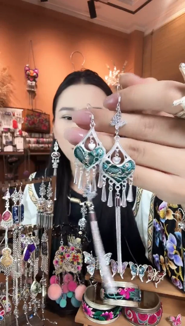 刺绣纯手工民族风耳环